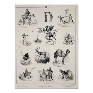 Letter D an alphabet primer, 1832 Poster