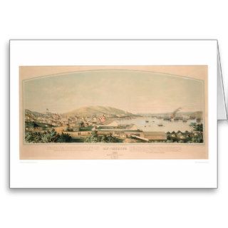 San Francisco, CA. Panoramic Map 1849 (1626A) Greeting Cards