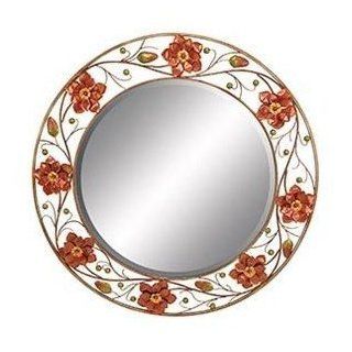 Unique Floral Framed Round Metal Wall Decor Mirror   Wall Mounted Mirrors