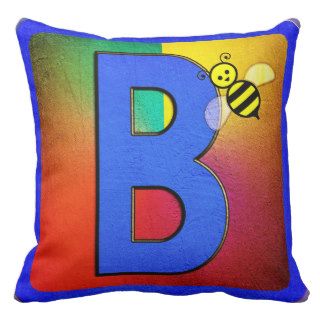 Alphabet Letter B Throw Pillow