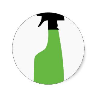 cleaning aerosol can green round sticker