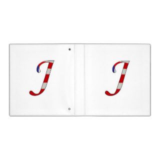 Monogram Letter J American Flag Vinyl Binder
