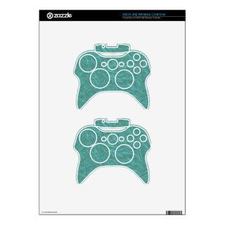 Turquoise Etched Glass. Retro Vintage Pattern Xbox 360 Controller Skins