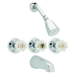 Design House Millbridge 3 Handle Tub and Shower Faucet in Polished Chrome 529248