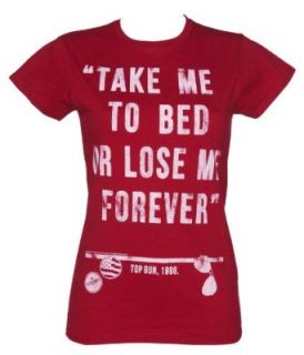 Ladies Top Gun Take Me To Bed Quote T Shirt Fashion T Shirts