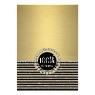 Art Deco Modern Horizontal Stripe Glitter Look Personalized Invitation
