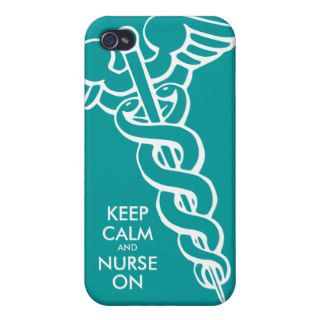 Keep Calm And Nurse On iPhone case with caduceus iPhone 4/4S Cases