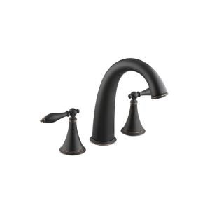 KOHLER Finial 8 in. 2 Handle Low Arc Bathroom Faucet Trim with Lever Handles in Oil Rubbed Bronze DISCONTINUED K T314 4M BRZ