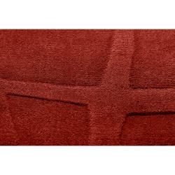 Candice Olson Loomed Red Piray Abstract Plush Wool Rug (8' x 11') Surya 7x9   10x14 Rugs