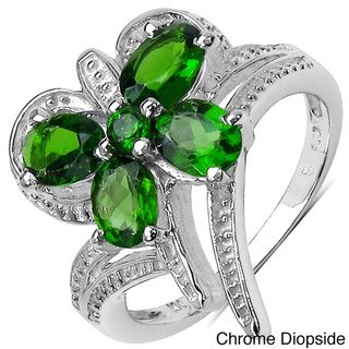 Malaika Sterling Silver Chrome Diopside or Multi gemstone Ring Malaika Gemstone Rings