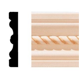 House of Fara 1/2 in. x 3 in. x 7 ft. Hardwood Rope Flute Casing/Chair Rail Moulding 713