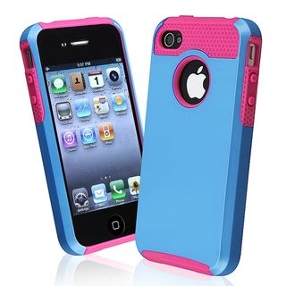BasAcc Hot Pink TPU/ Blue Hard Hybrid Case for Apple iPhone 4/ 4S BasAcc Cases & Holders