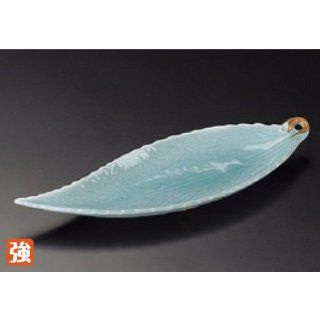 sushi plate kbu199 08 202 [9.06 x 2.88 x 0.79 inch] Japanese tabletop kitchen dish Out with dish leaves ground with blue and white dish out dish [23x7.3x2cm] strengthening Japanese restaurant inn restaurant business kbu199 08 202 Kitchen & Dining