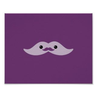 Cute Purple Mustache Poster
