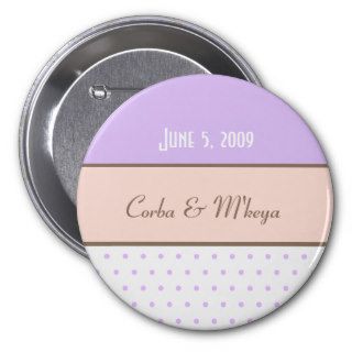 Carnations & Bronze Wedding Party Pinback Button
