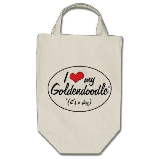 It's a Dog I Love My Goldendoodle Canvas Bags