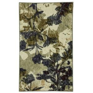 Mohawk Floral Silhouette Beige 2 ft. 6 in. x 3 ft. 10 in. Area Rug 337773