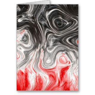 BLACK WHITE RED FLAMES CONFUSION EMO EMOTIONS ABST GREETING CARD