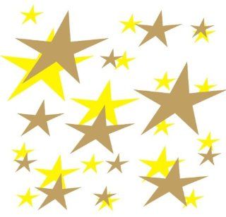 set of 202 Yellow and Gold stars Vinyl wall lettering stickers quotes and sayings home art decor kit peel stick mural graphic appliques decal   Wall Banners
