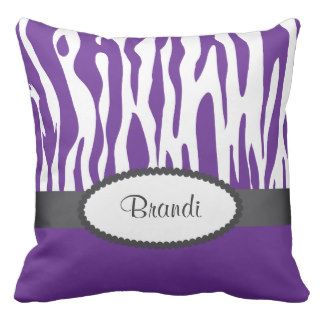Purple Zebra Print American MoJo Throw Pillow