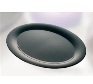 Black Pearl Melamine 2 Tone Round Meat Platter  22" X 16.5" NSF [Box of 2] Kitchen & Dining