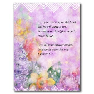 Bible verse and flowers post card