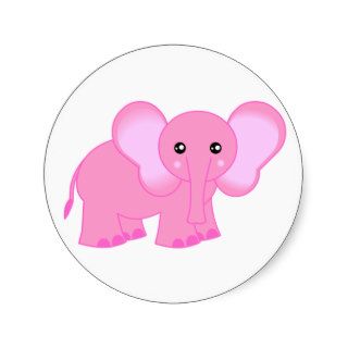Cute Pink Baby Elephant Sticker