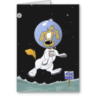Lunar Dog Park Greeting Cards