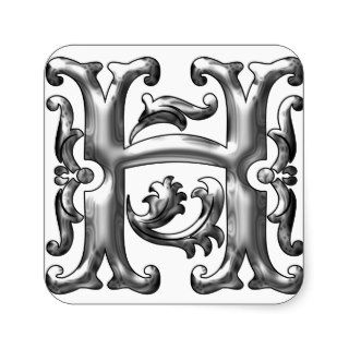 Silver Initial H Capital Letter Sticker