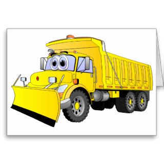 Yellow Dump Truck Cartoon Greeting Cards