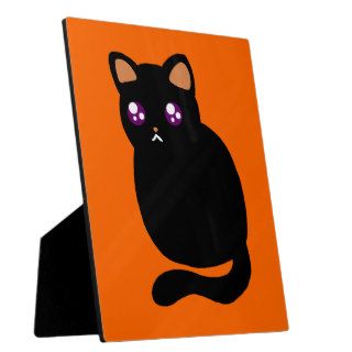 Cute Halloween Black Cat Photo Plaques