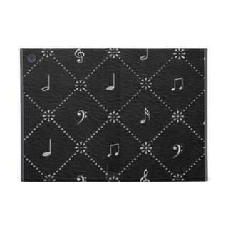 Cool silver effect music notes dots flowers cover for iPad mini