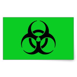 Biohazard Symbol Rectangular Stickers