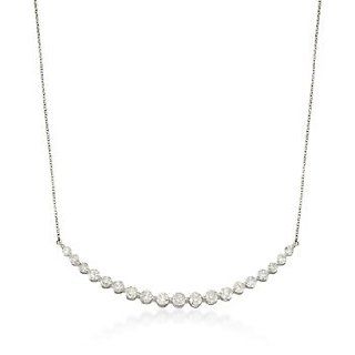 3.00 ct. t.w. Diamond Curve Necklace in 14kt White Gold. 18" Jewelry Products Jewelry