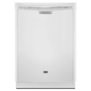 Maytag JetClean Plus Front Control Dishwasher in White with Stainless Steel Tub and Steam Cleaning MDB7749SBW