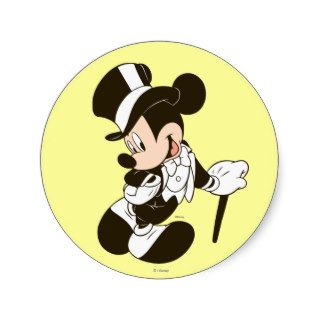 Mickey Mouse Groom Round Stickers
