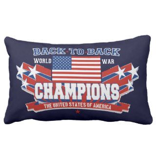 USA World War Champions Lumbar Throw Pillow