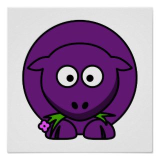 Cute Purple Lamb Print