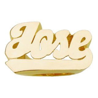Lee191 10y 10 K/Y Gold Personalized 21mm X 35mm Face Size with 6mm High Top Script Letter Name Ring Jewelry