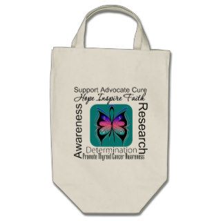 Thyroid Cancer Butterfly Inspirations Tote Bags