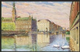 Rathaus Reichsbank Hamburg postcard Max Ullmann 191? Entertainment Collectibles