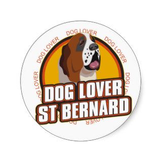 Saint Bernard Dog Lover Round Sticker
