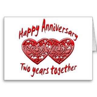 Two Years Together Greeting Cards