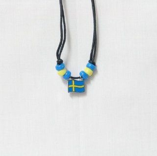 Sweden Country Flag Small Metal Necklace Choker New 