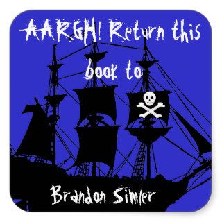 Pirate Bookplate    AAArgh Square Stickers