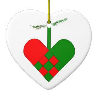 Swedish Woven Paper Heart Christmas Tree Ornaments