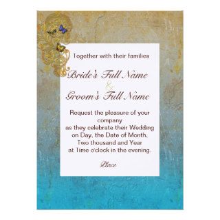 Fairy Tale Turquoise Wedding Invitation