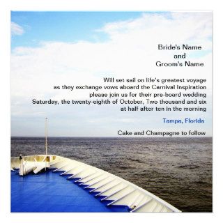 Voyage of Love  Cruise Ship/Destination Wedding Personalized Invite