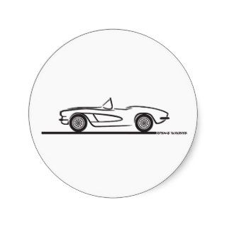 1961 1962 Chevrolet Corvette Round Stickers