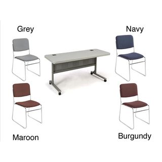 Flipper Style Table with Two Stack Chairs National Public Seating Training Tables